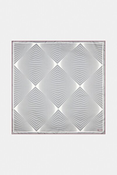 Vakko Twill İpek Eşarp - 40550 - Gümüş