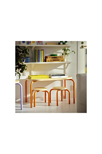IKEA çocuk taburesi , turuncu, 27x24 cm
