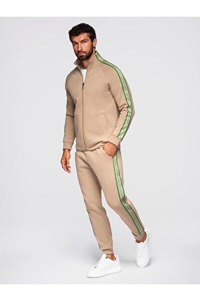 OMBRE Men's Sports Tracksuit Set Z113 Brown - Sweatshirt Jogger Pants