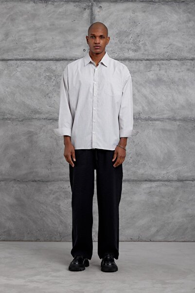 NOMARC Brown Striped Oversize Shirt