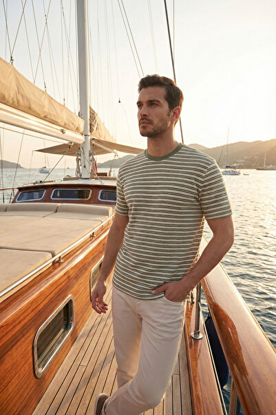 Buratti Памучна тениска с права кройка и обло деколте Мъжка тениска 5904027