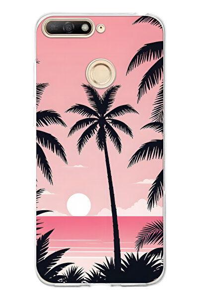 FLAMENKO حافظة هاتف شفافة بنمط راحة اليد متوافقة مع هاتف هواوي Y6 2018