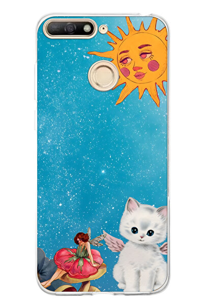 FLAMENKO حافظة هاتف شفافة متوافقة مع هاتف هواوي Y6 2018 بنمط سولاري فيري ومين...