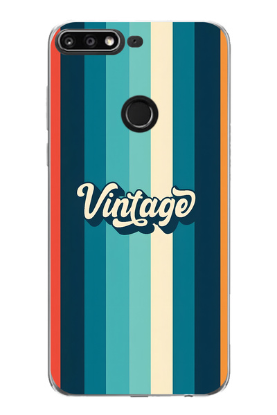 FLAMENKO حافظة هاتف شفافة بنمط عتيق متوافقة مع هاتف هواوي Y7 2018