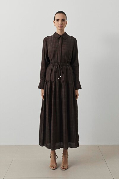 TERZİ DÜKKANI MAYER KENDİNDEN DESENLİ VİSKON EBLİSE KAHVE