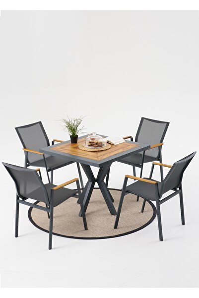Divona Home GRANDY NEXT BAHÇE BALKON MASA TAKIMI (4 SANDALYELİ)