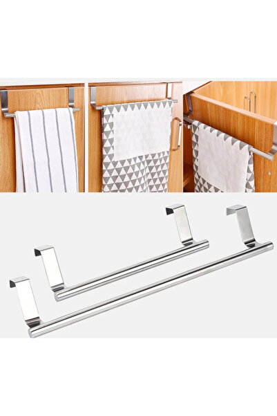 zola Set of 2 metal towel holders, two sizes 36 and 24 cm, chrome, silver