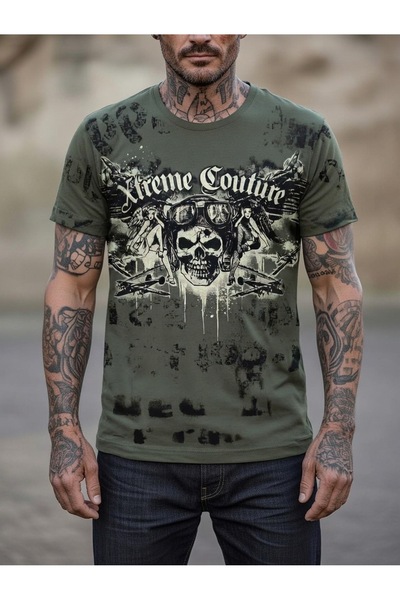 Köstebek Xtreme Couture Bomber Skull Unisex T-Shirt