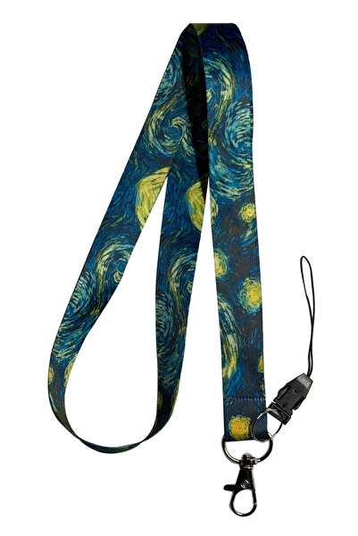 Simirna Üniforma Van Gogh Starry Nights Neck Strap Lanyard Phone Strap |   Id...