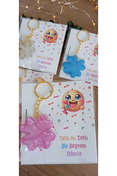 SevgiliAtolyemm 12 Pieces of Clover Keychains Holiday Gifts Happy Holidays