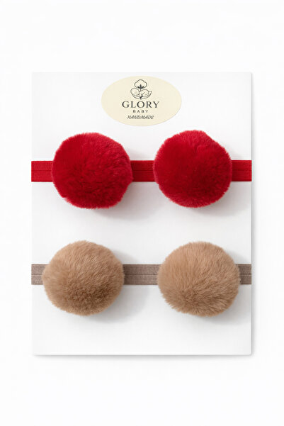 GLORY BABY Girl's Baby Pompom Bandana Set of 2