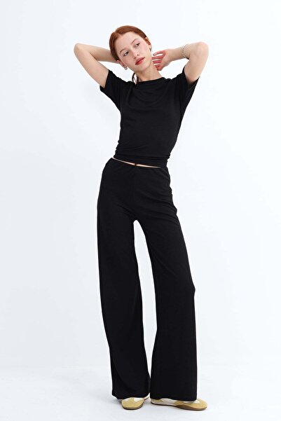 Addax Elastic Waist Trousers Pn9021