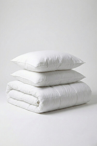 Nart Home Double Microfiber Quilt + 2 Pillow Set 195X215 cm - Anti-Allergic W...