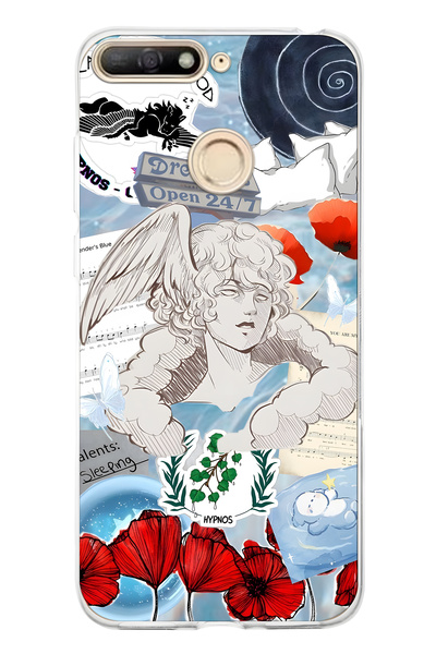 FLAMENKO حافظة هاتف شفافة بنمط هايبنوس متوافقة مع هاتف هواوي Y6 2018