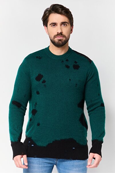 Diesel Men Crew Neck Knitted Sweater, Green