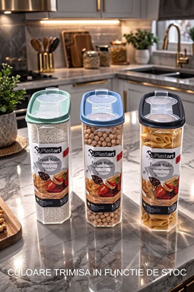 Mira Home SET 3 RECIPIENTE DUO 1.2 L CU CAPAC DUBLU PENTRU CONDIMENTE SI DEPO...