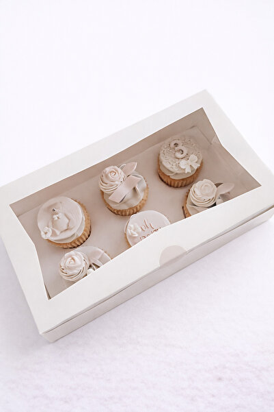 Ege Concept Life 6'lı Cupcake Kutusu Asetat Kapaklı 25x17x9 cm - Pastane & Or...