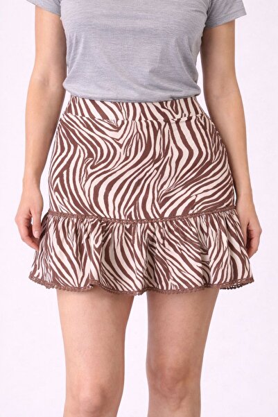 FBI Mini skirt with Printed and ruffle