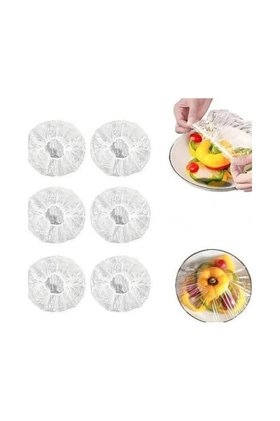 Vivendo Set 100 Folii cu Elastic pentru acoperit boluri 22-38 cm, transparente