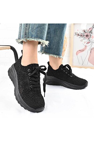 Tmall Pantofi sport pentru femei, design din plasă, D1474, negri