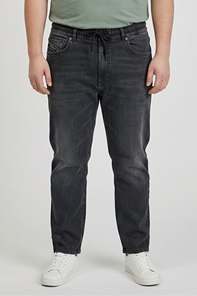 Diesel Men Regular Fit Washed Stretchable Jeans, Grey