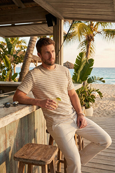 Buratti Памучна тениска с права кройка и обло деколте Мъжка тениска 5904027