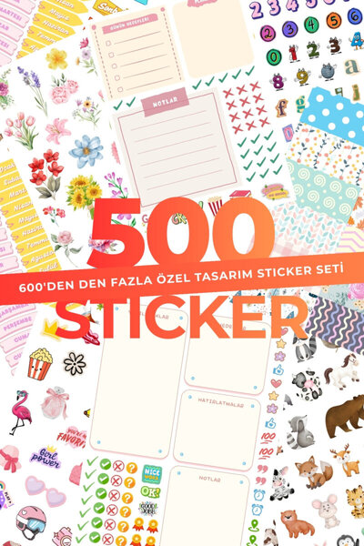 Bimotif 500 قطعة من الملصقات، مجموعة متنوعة من الملصقات للمخططات واليوميات وا...