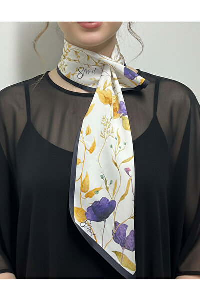 tarzınısec Poppy Garden Women's Day Special Tie / Scarf / Foulard 84X23 cm