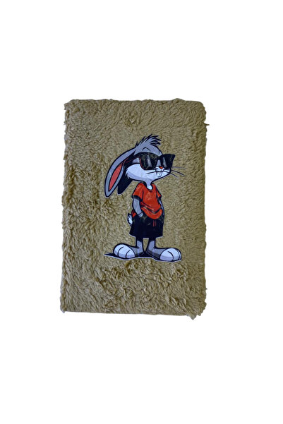 mercanpromosyon Coral Cute Rabbit Plush Notebook - Soft Furry Fun School and ...