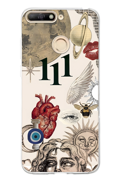 FLAMENKO حافظة هاتف شفافة متوافقة مع هاتف هواوي Y6 2018 مع تصميم Astro Symbol...