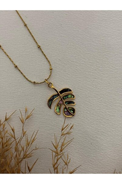 stainless steell ورقة الشكل قلادة الصلب