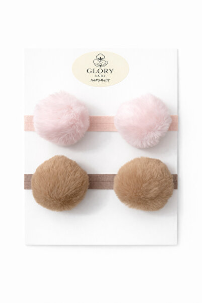GLORY BABY Girl's Baby Pompom Bandana Set of 2