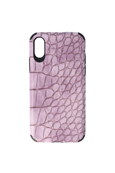 SEP TPU Leather Crocodile Apple iPhone XS Case Pink