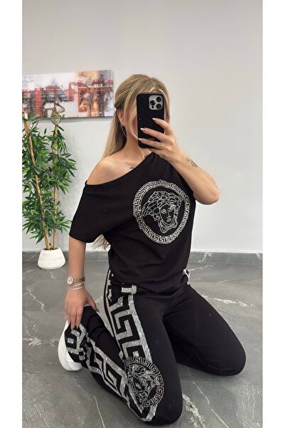 RED WOMAN FASHİON Stoned Lower Upper Set