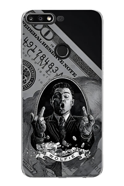 FLAMENKO حافظة هاتف شفافة متوافقة مع هاتف هواوي Y7 2018 بنمط وولفي