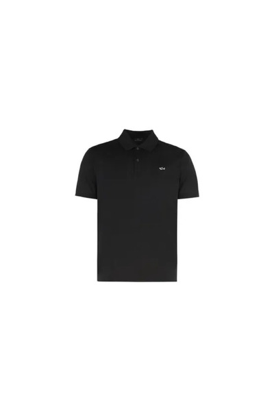 PAUL&SHARK Erkek Normal Kesim Pamuklu Pike Kumaş Kısa Kollu Siyah Polo Yaka T...