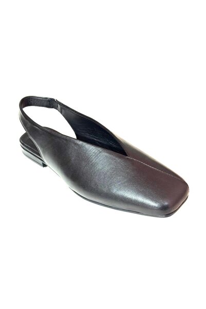 Venüs 26510106Y حذاء باليه نسائي من جلد المنك الطبيعي مفتوح من الخلف