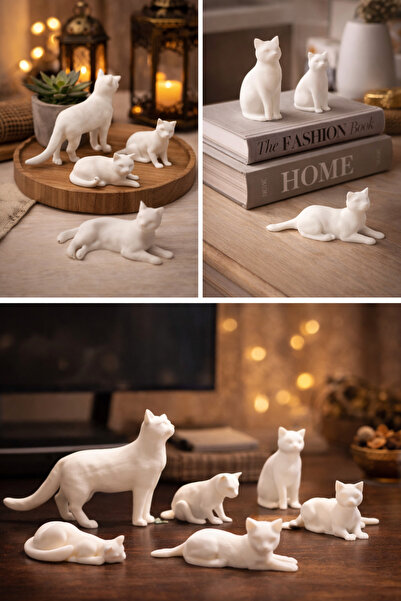 NOMOTHETIC 8 Adet Dekoratif Kedi Figür | HomeDekor