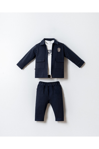 U.S. Polo Assn. U.S. Polo Assn Baby Boy 3-Piece Pants Set 6-36 Months Navy Blue