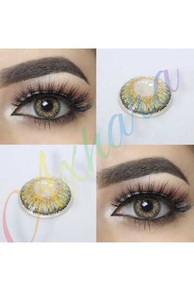 Axhara Newyork Lemon Green Yeşil Renkli Göz Kirpik Lens Yıllık