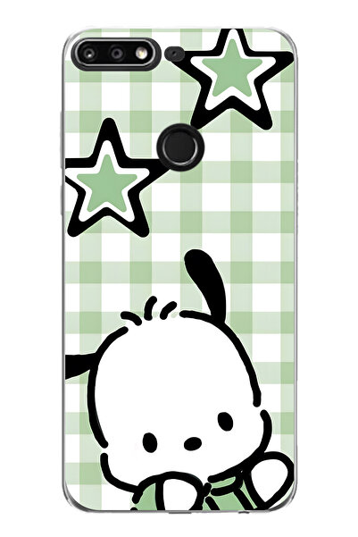 FLAMENKO حافظة هاتف شفافة متوافقة مع هاتف هواوي Y7 2018 بنمط كلب لطيف