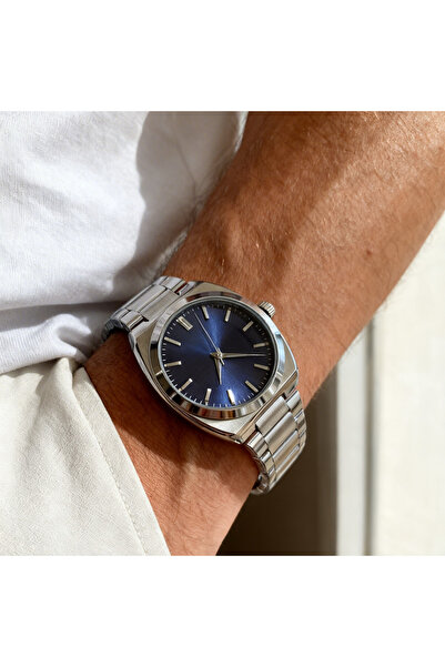 Ne Varsa Dizayn Lacivert Kadran Çelik Kordon Erkek Kol Saati