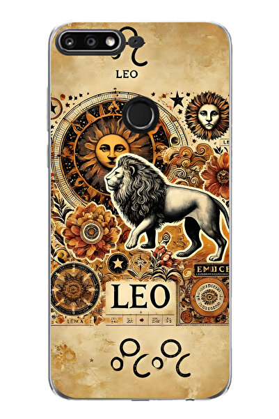 FLAMENKO حافظة هاتف شفافة متوافقة مع هاتف هواوي Y7 2018 بنمط الأسد