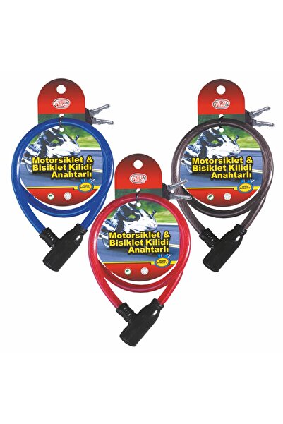 Autokit Motorsiklet & Bisiklet Çelik Kilidi Anahtarlı 10mm x 80cm (1 Adet)