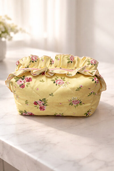 Generic FABRICWORKS Mini Quilted Bag with Ruffle