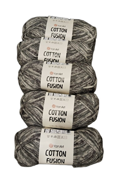 Yarnart КОТОН ФЮЖЪН 5-ЧАСТЕН КОМПЛЕКТ - ЕЛЕГАНТНА ПРЪСТЕНА ЯКА