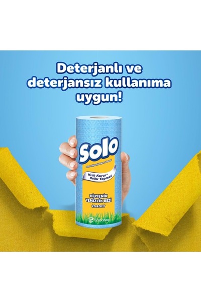 Solo Hijyenik Temizlik Bezi (İç adet 20 Li) (Kokusuz ve Hızla Kuruyan)