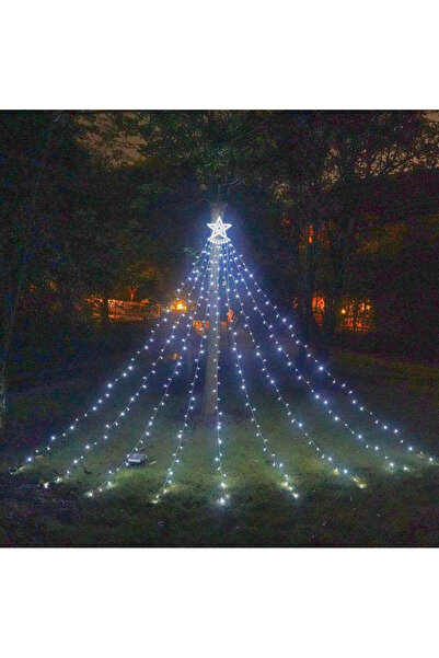 Vivendo Vivendo® Solar Curtain System with Star Tip, 350 LED, 9 Fringes, Remo...