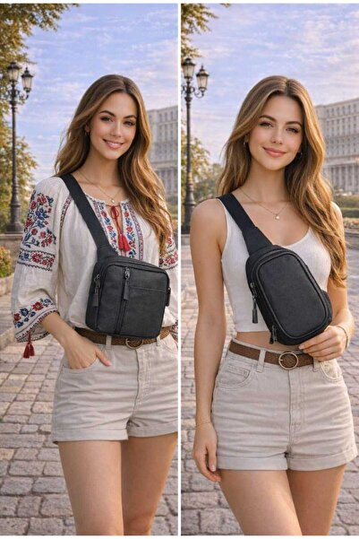 Sofia Women's Daily Double Zipper and Crossbag Waist Bag