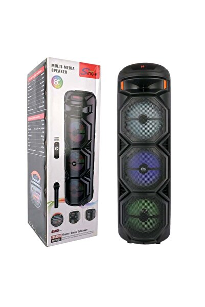 Vivendo Boxa Karaoke Portabila Vivendo®, Bluetooth, Microfon Wireless, LED RG...